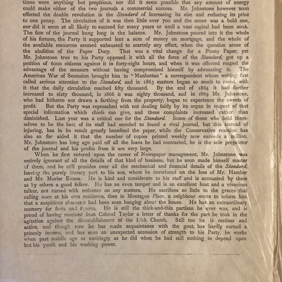 1874 Vanity Fair Spy February 14, 1874 “The Standard” Lithograph - Picture 6 of 8